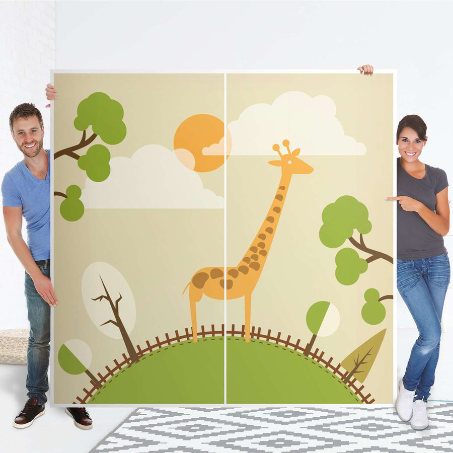 Möbel Klebefolie Mountain Giraffe - IKEA Pax Schrank 201 cm Höhe - Schiebetür - Folie