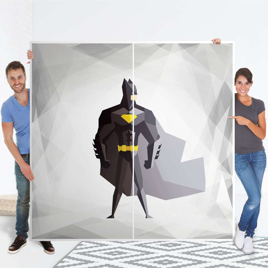 Möbel Klebefolie Mr. Black - IKEA Pax Schrank 201 cm Höhe - Schiebetür - Folie