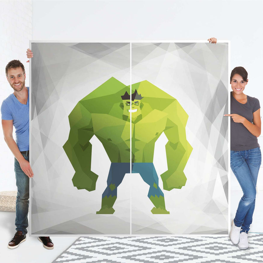 Möbel Klebefolie Mr. Green - IKEA Pax Schrank 201 cm Höhe - Schiebetür - Folie