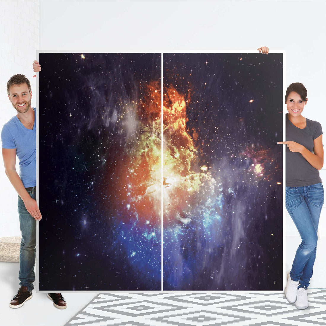 Möbel Klebefolie Nebula - IKEA Pax Schrank 201 cm Höhe - Schiebetür - Folie
