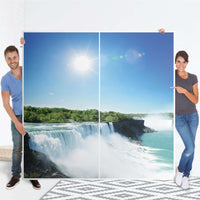 Möbel Klebefolie Niagara Falls - IKEA Pax Schrank 201 cm Höhe - Schiebetür - Folie