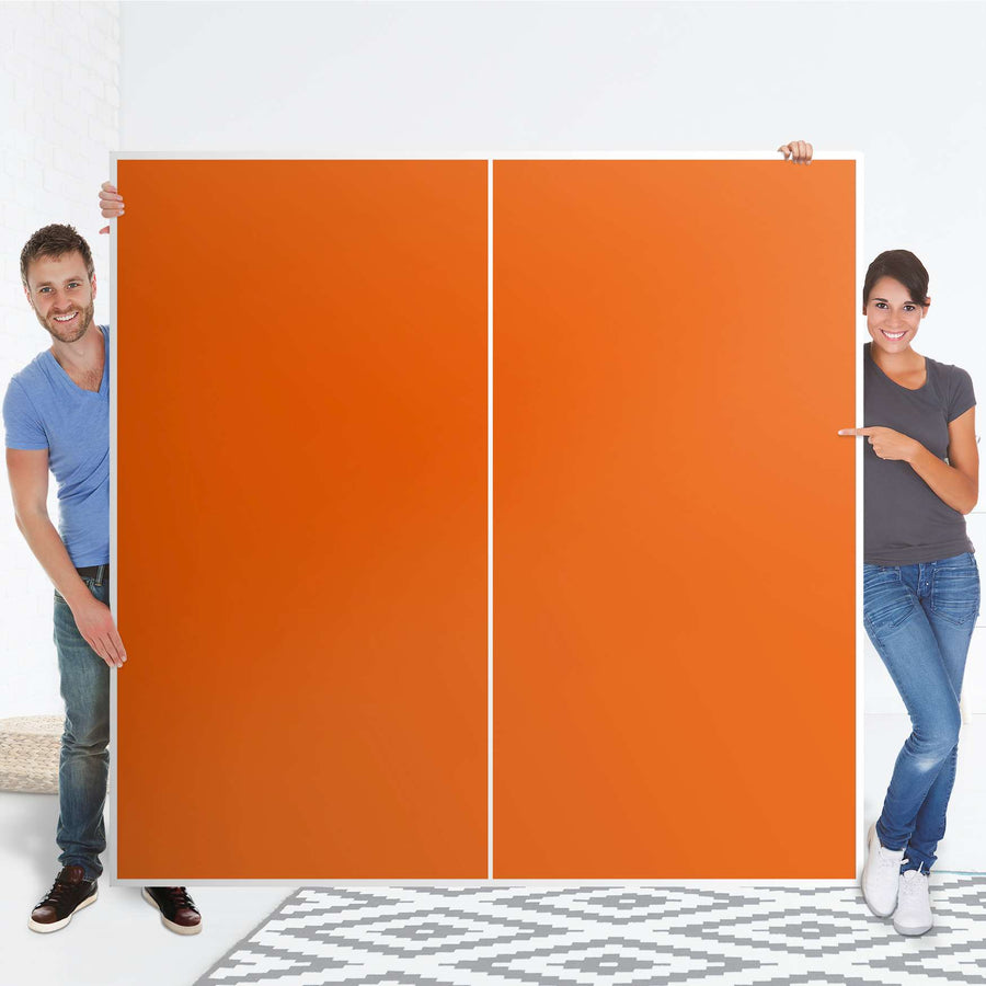 Möbel Klebefolie Orange Dark - IKEA Pax Schrank 201 cm Höhe - Schiebetür - Folie