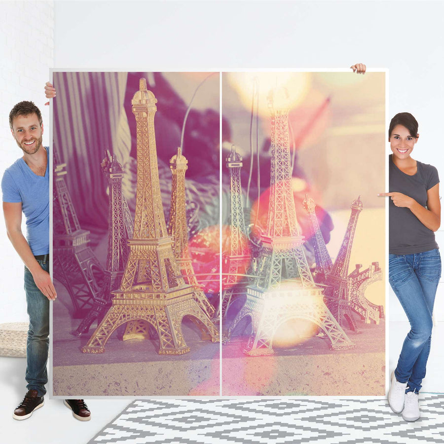 Möbel Klebefolie Paris - IKEA Pax Schrank 201 cm Höhe - Schiebetür - Folie