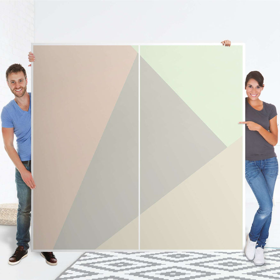 Möbel Klebefolie Pastell Geometrik - IKEA Pax Schrank 201 cm Höhe - Schiebetür - Folie