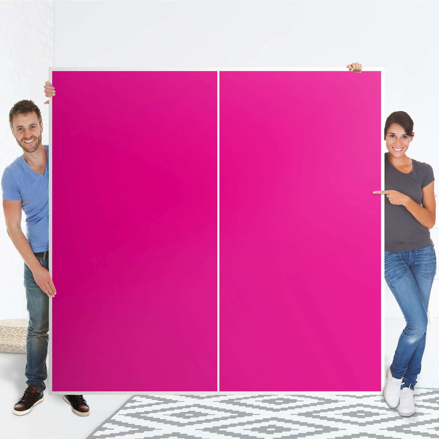 Möbel Klebefolie Pink Dark - IKEA Pax Schrank 201 cm Höhe - Schiebetür - Folie