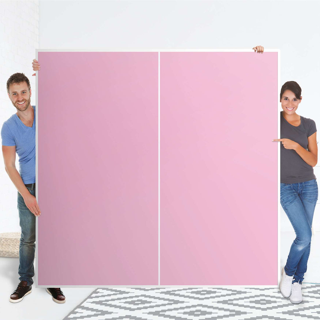 Möbel Klebefolie Pink Light - IKEA Pax Schrank 201 cm Höhe - Schiebetür - Folie