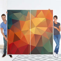 Möbel Klebefolie Polygon - IKEA Pax Schrank 201 cm Höhe - Schiebetür - Folie