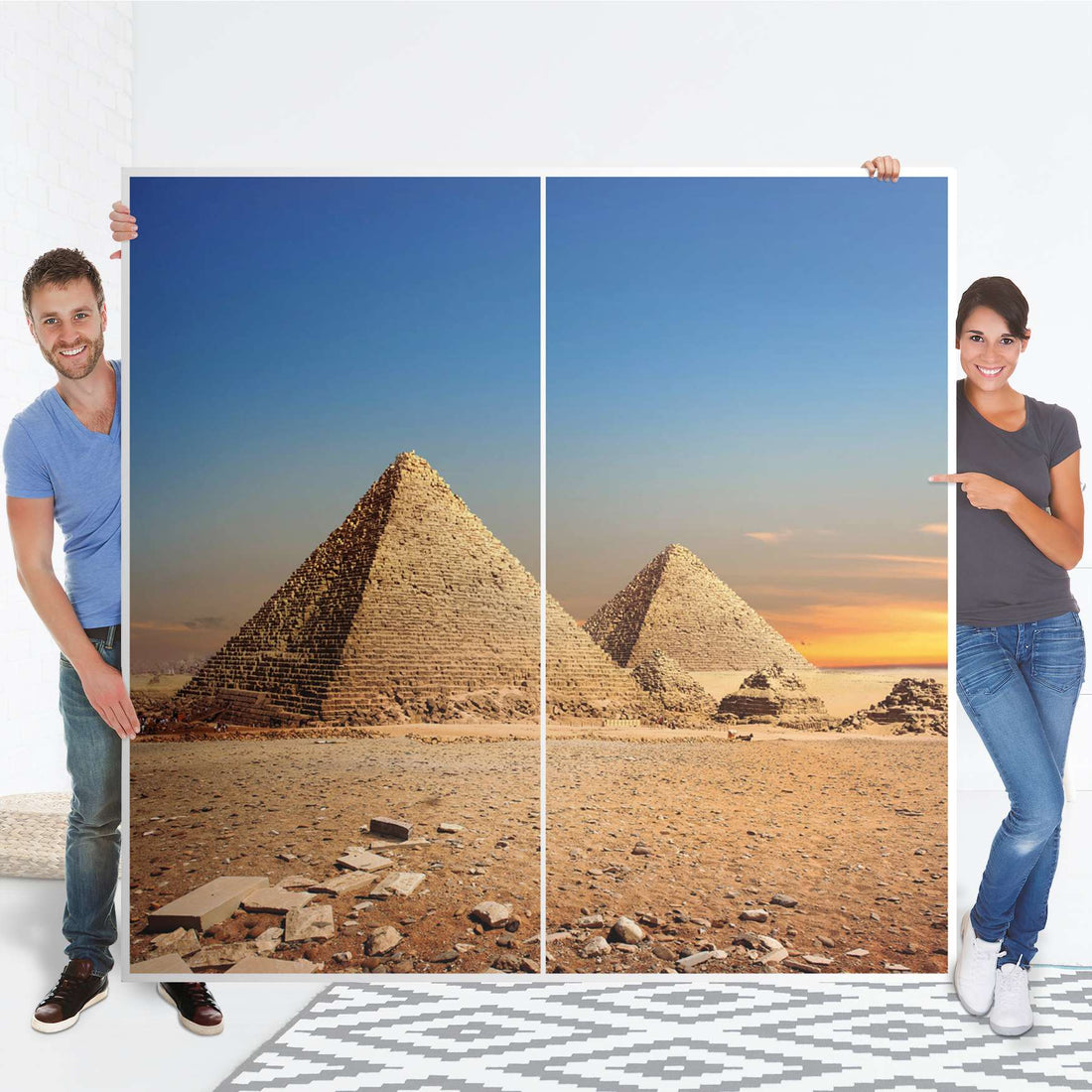 Möbel Klebefolie Pyramids - IKEA Pax Schrank 201 cm Höhe - Schiebetür - Folie