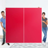 Möbel Klebefolie Rot Light - IKEA Pax Schrank 201 cm Höhe - Schiebetür - Folie