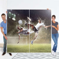 Möbel Klebefolie Soccer - IKEA Pax Schrank 201 cm Höhe - Schiebetür - Folie