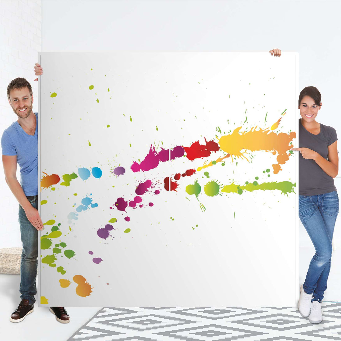 Möbel Klebefolie Splash 2 - IKEA Pax Schrank 201 cm Höhe - Schiebetür - Folie
