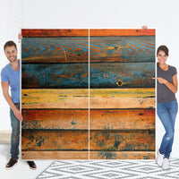 Möbel Klebefolie Wooden - IKEA Pax Schrank 201 cm Höhe - Schiebetür - Folie
