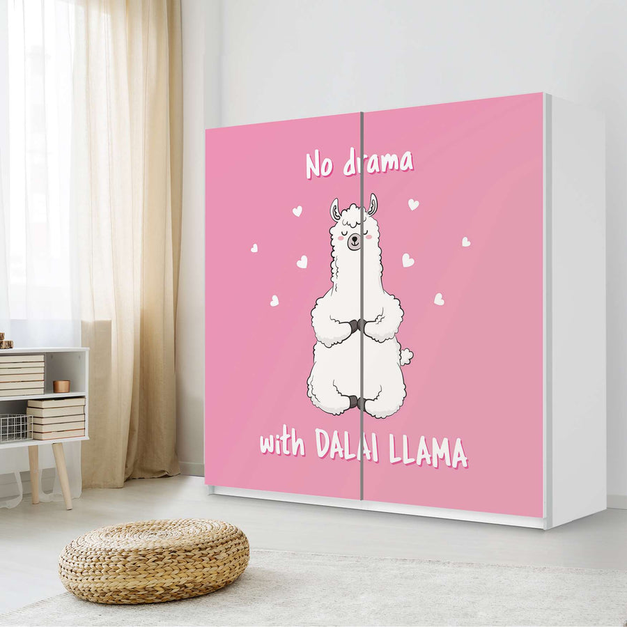 Möbel Klebefolie Dalai Llama - IKEA Pax Schrank 201 cm Höhe - Schiebetür - Kinderzimmer