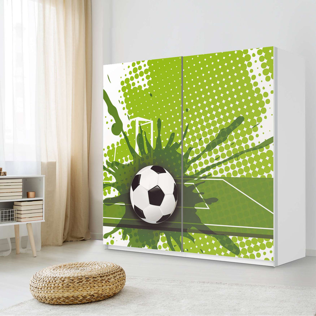Möbel Klebefolie Goal - IKEA Pax Schrank 201 cm Höhe - Schiebetür - Kinderzimmer
