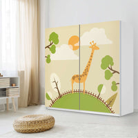 Möbel Klebefolie Mountain Giraffe - IKEA Pax Schrank 201 cm Höhe - Schiebetür - Kinderzimmer