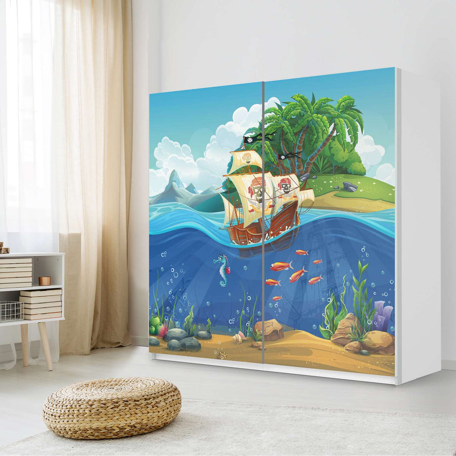 Möbel Klebefolie Pirates - IKEA Pax Schrank 201 cm Höhe - Schiebetür - Kinderzimmer