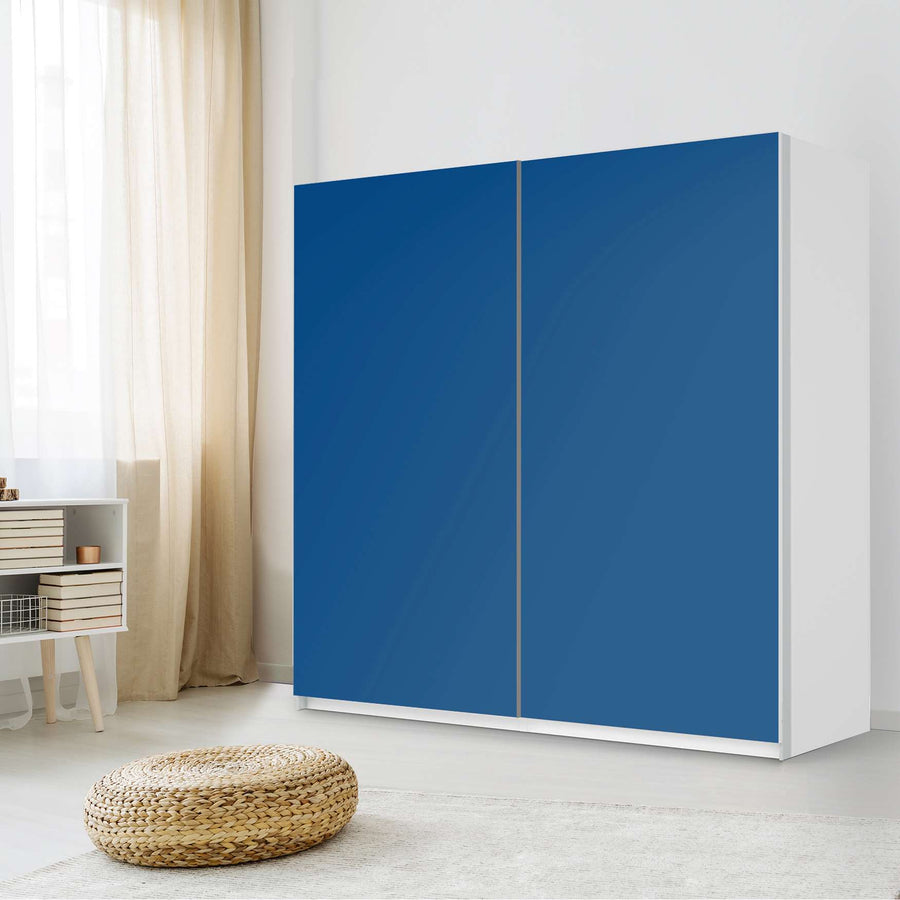 Möbel Klebefolie Blau Dark - IKEA Pax Schrank 201 cm Höhe - Schiebetür - Schlafzimmer