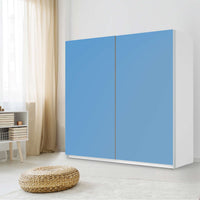 Möbel Klebefolie Blau Light - IKEA Pax Schrank 201 cm Höhe - Schiebetür - Schlafzimmer