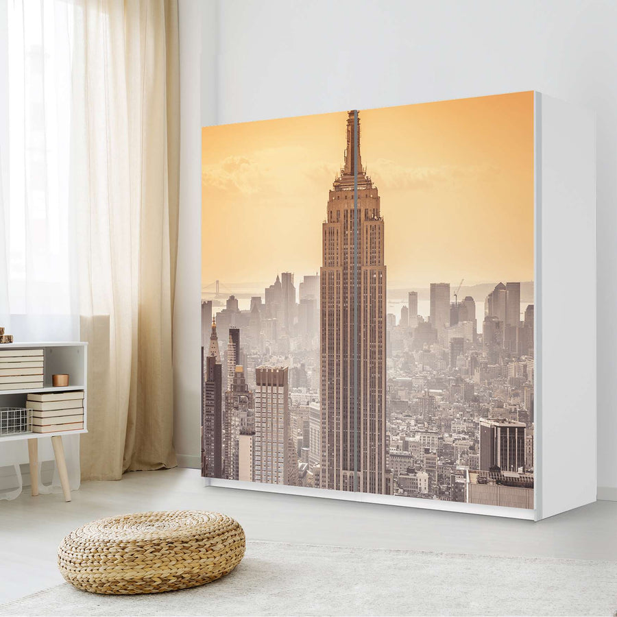 Möbel Klebefolie Empire State Building - IKEA Pax Schrank 201 cm Höhe - Schiebetür - Schlafzimmer