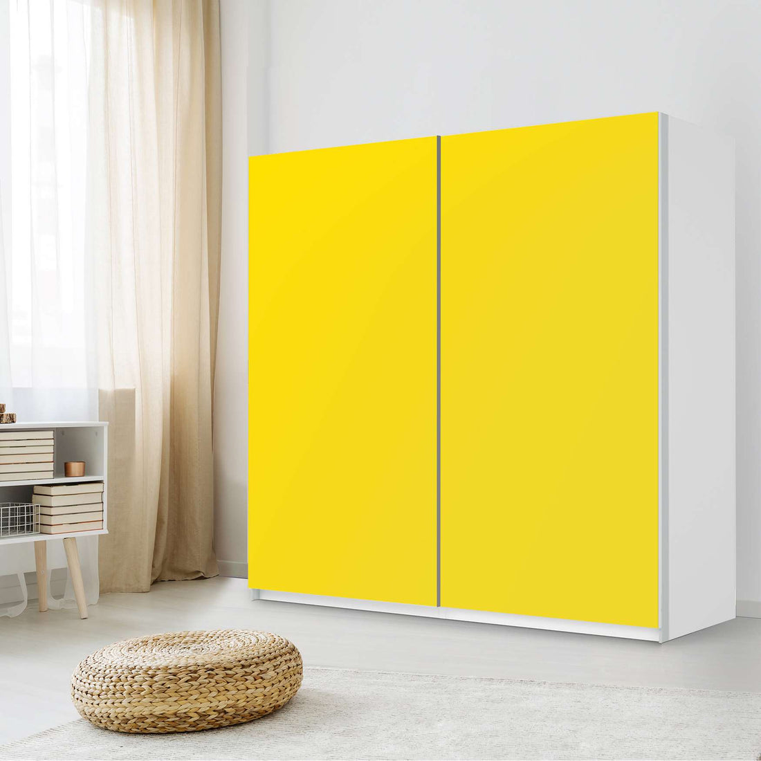 Möbel Klebefolie Gelb Dark - IKEA Pax Schrank 201 cm Höhe - Schiebetür - Schlafzimmer