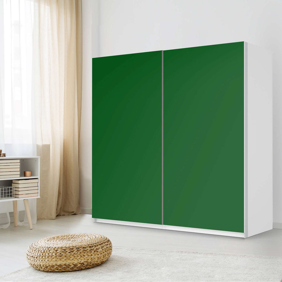 Möbel Klebefolie Grün Dark - IKEA Pax Schrank 201 cm Höhe - Schiebetür - Schlafzimmer