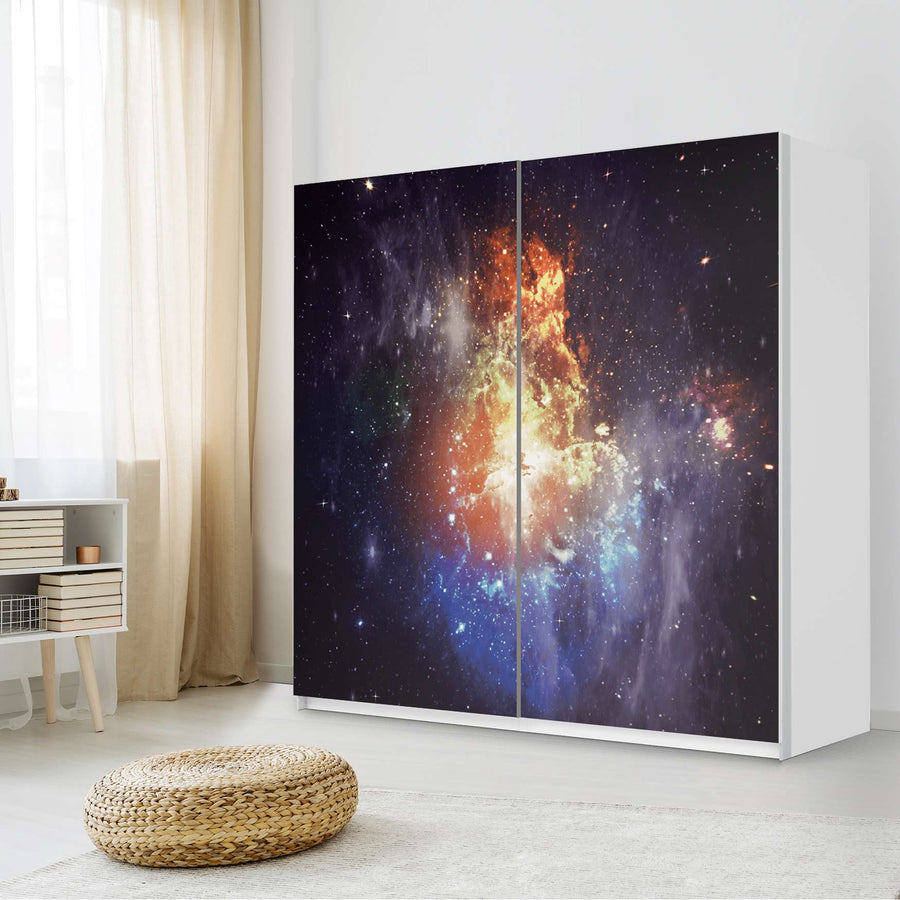 Möbel Klebefolie Nebula - IKEA Pax Schrank 201 cm Höhe - Schiebetür - Schlafzimmer