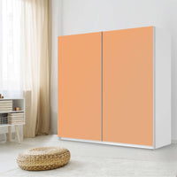Möbel Klebefolie Orange Light - IKEA Pax Schrank 201 cm Höhe - Schiebetür - Schlafzimmer