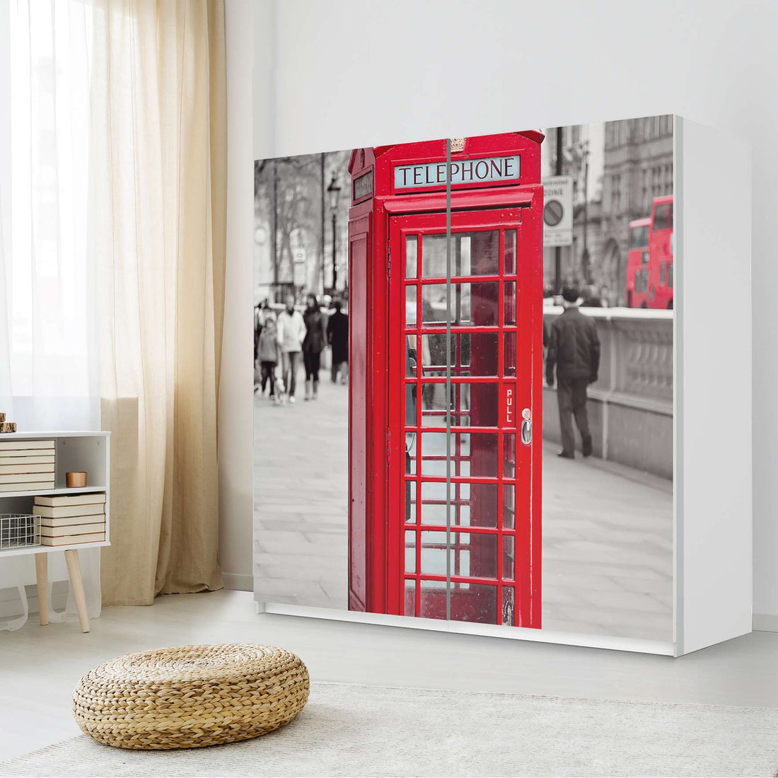 Möbel Klebefolie Phone Box - IKEA Pax Schrank 201 cm Höhe - Schiebetür - Schlafzimmer