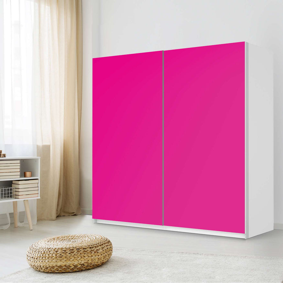 Möbel Klebefolie Pink Dark - IKEA Pax Schrank 201 cm Höhe - Schiebetür - Schlafzimmer