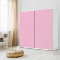 Möbel Klebefolie Pink Light - IKEA Pax Schrank 201 cm Höhe - Schiebetür - Schlafzimmer
