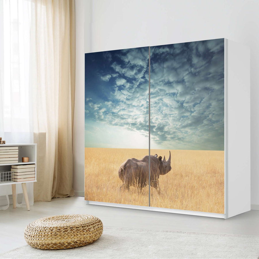 Möbel Klebefolie Rhino - IKEA Pax Schrank 201 cm Höhe - Schiebetür - Schlafzimmer