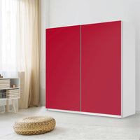 Möbel Klebefolie Rot Dark - IKEA Pax Schrank 201 cm Höhe - Schiebetür - Schlafzimmer