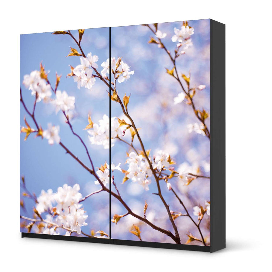 Möbel Klebefolie Apple Blossoms - IKEA Pax Schrank 201 cm Höhe - Schiebetür - schwarz
