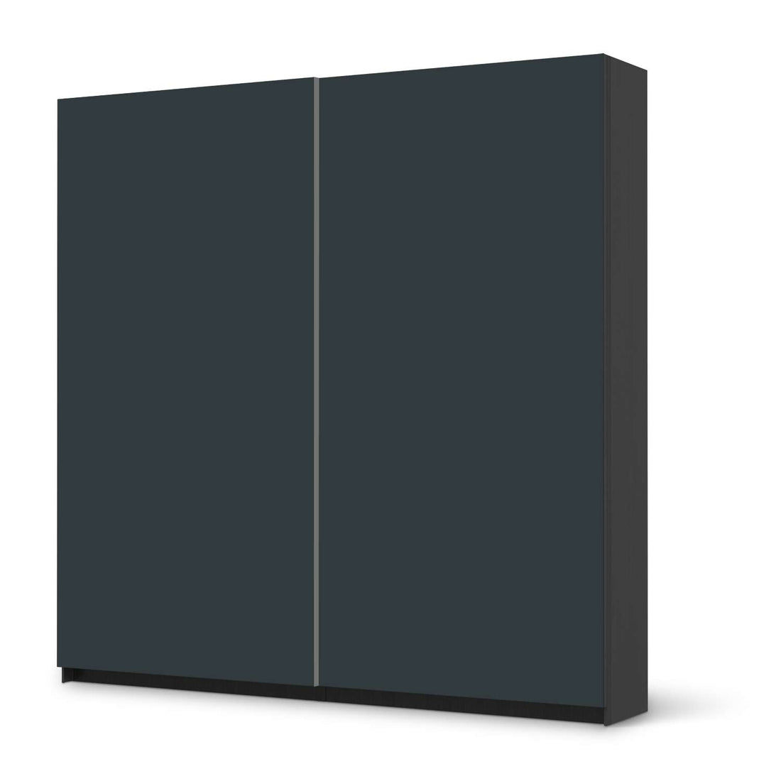 Möbel Klebefolie Blaugrau Dark - IKEA Pax Schrank 201 cm Höhe - Schiebetür - schwarz