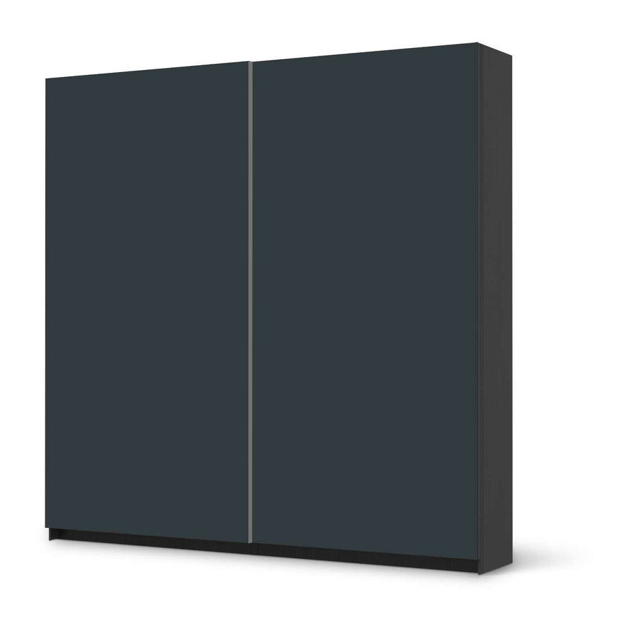 Möbel Klebefolie Blaugrau Dark - IKEA Pax Schrank 201 cm Höhe - Schiebetür - schwarz