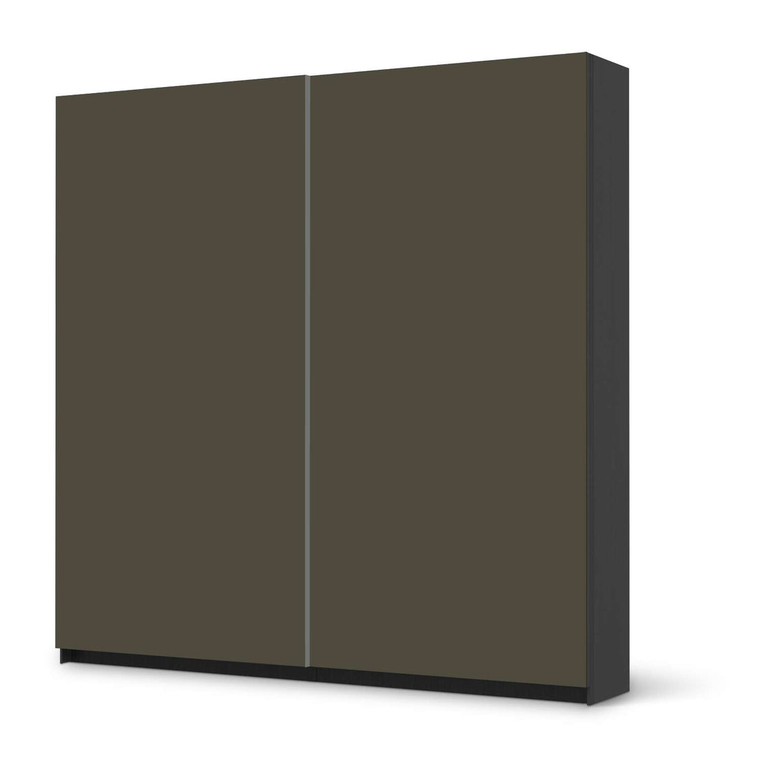Möbel Klebefolie Braungrau Dark - IKEA Pax Schrank 201 cm Höhe - Schiebetür - schwarz