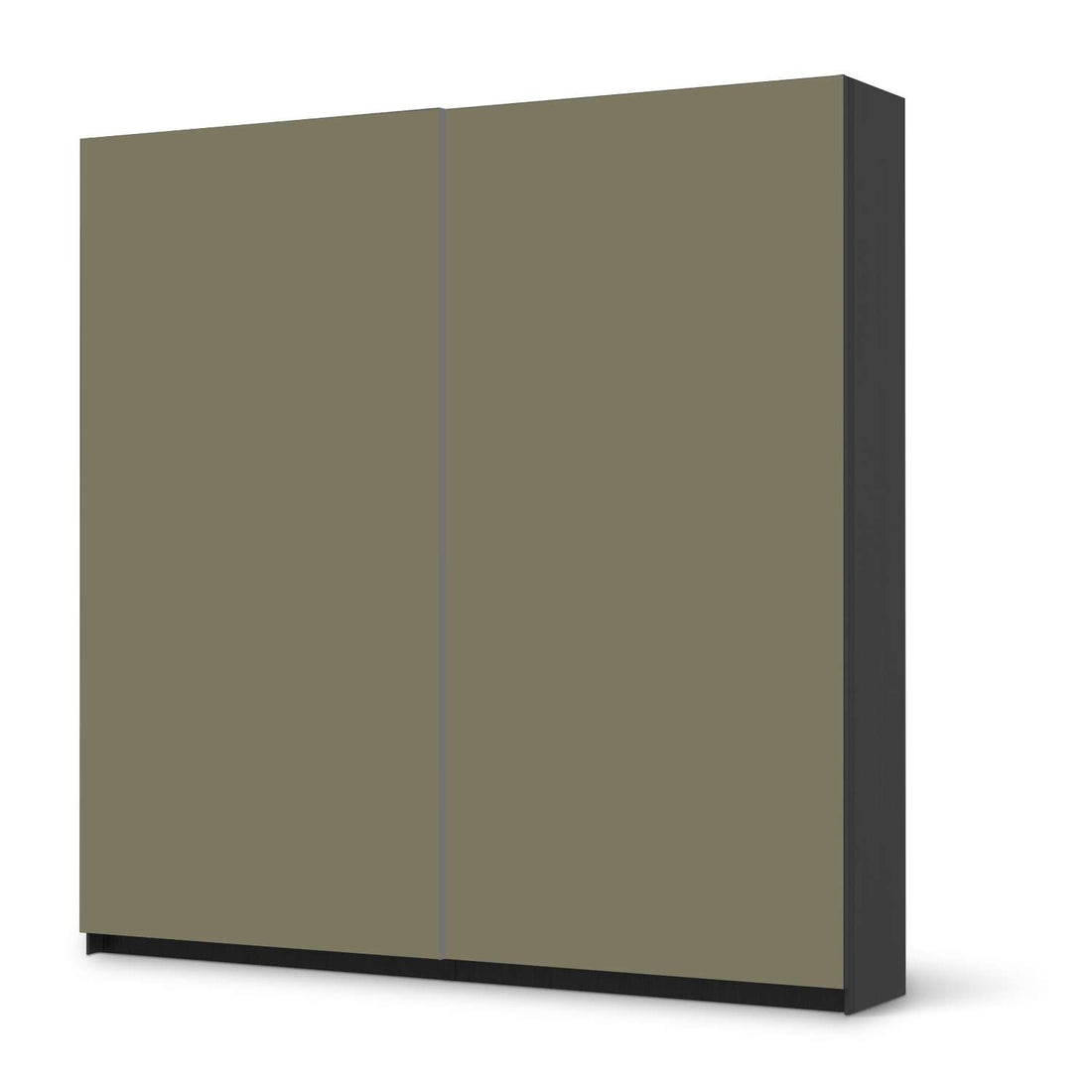 Möbel Klebefolie Braungrau Light - IKEA Pax Schrank 201 cm Höhe - Schiebetür - schwarz