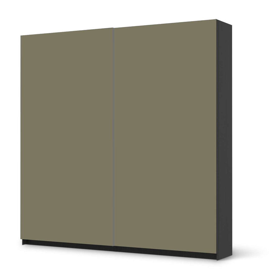 Möbel Klebefolie Braungrau Light - IKEA Pax Schrank 201 cm Höhe - Schiebetür - schwarz