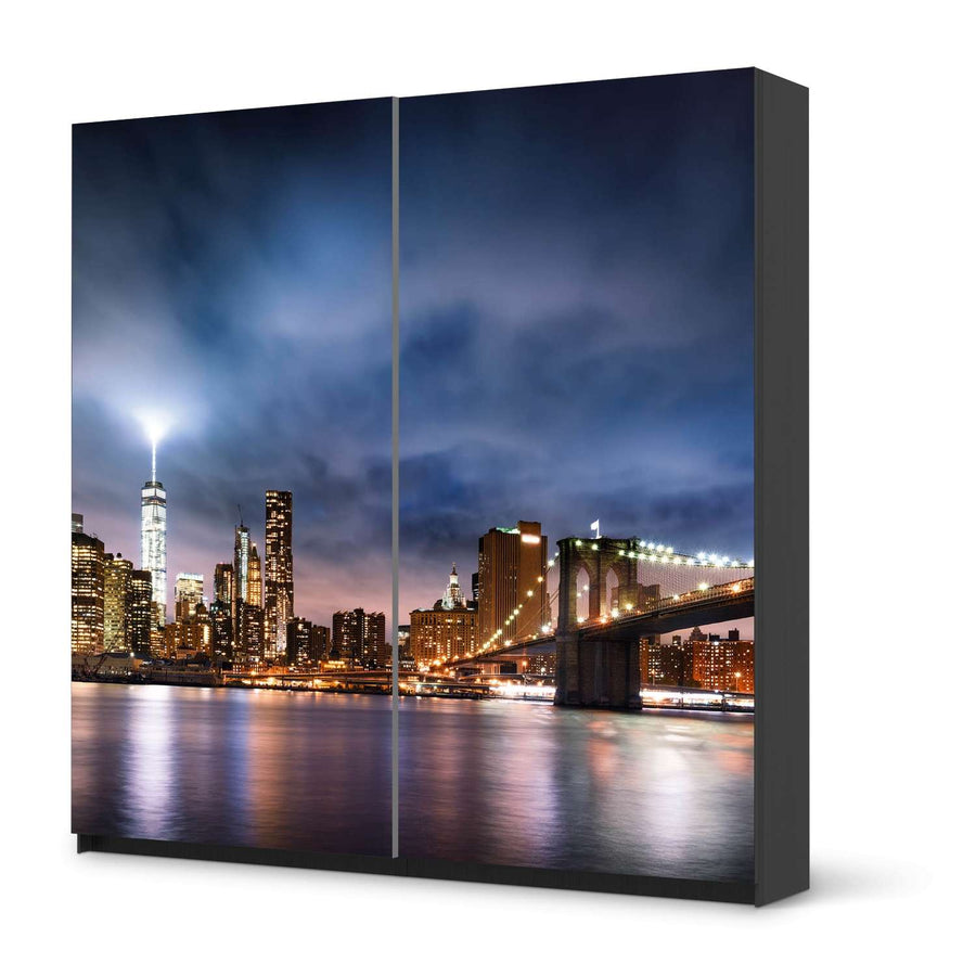 Möbel Klebefolie Brooklyn Bridge - IKEA Pax Schrank 201 cm Höhe - Schiebetür - schwarz