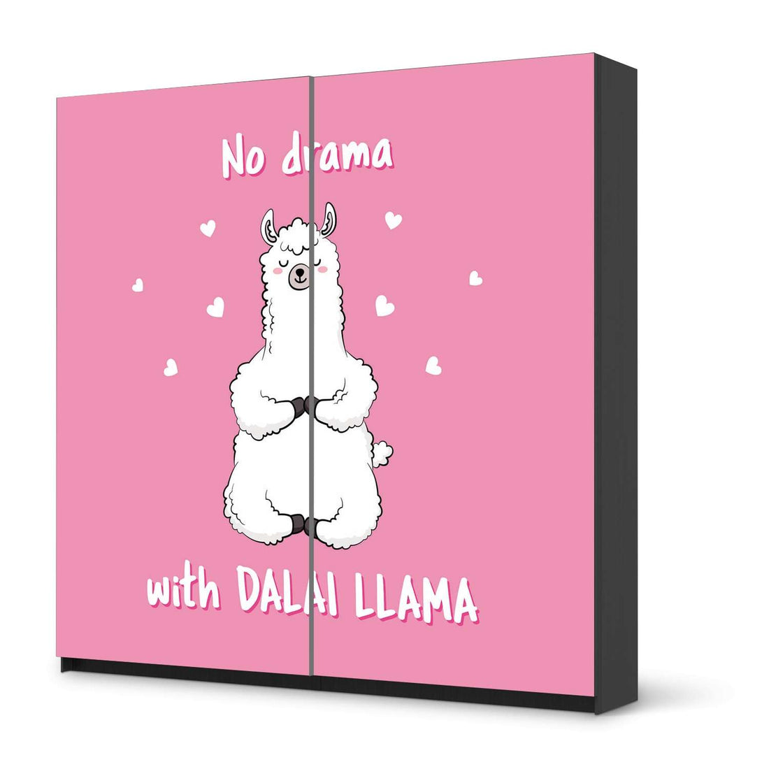 Möbel Klebefolie Dalai Llama - IKEA Pax Schrank 201 cm Höhe - Schiebetür - schwarz