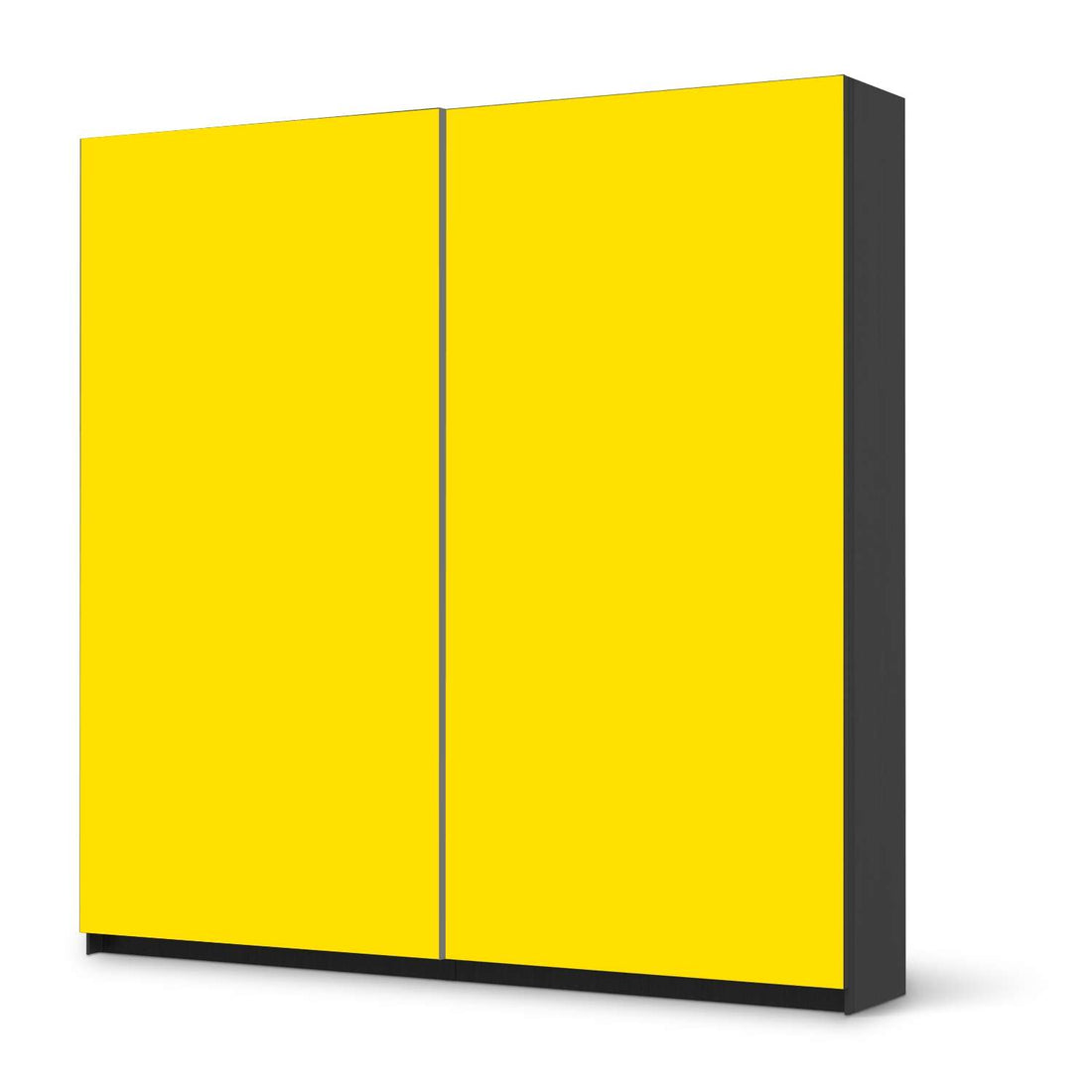 Möbel Klebefolie Gelb Dark - IKEA Pax Schrank 201 cm Höhe - Schiebetür - schwarz