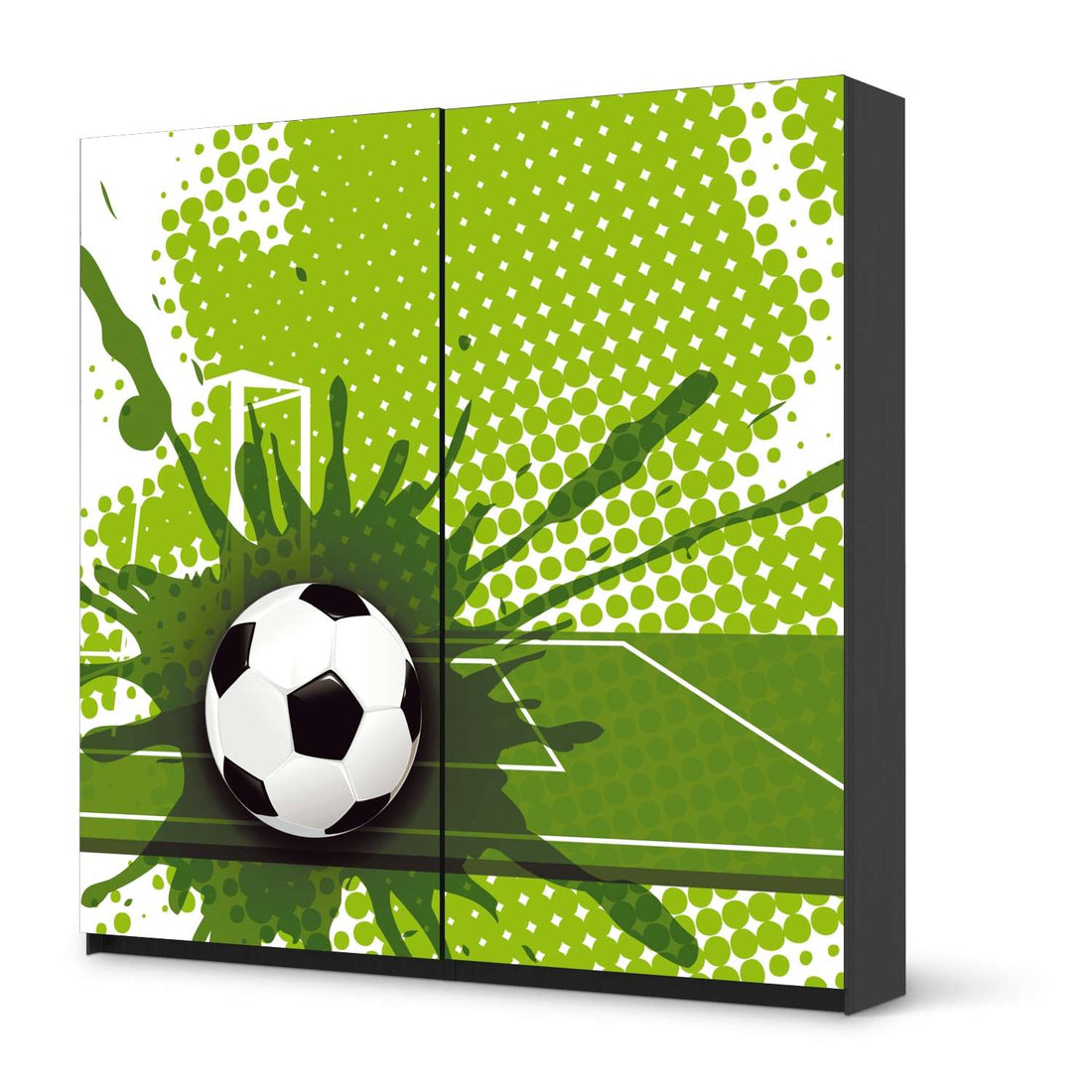 Möbel Klebefolie Goal - IKEA Pax Schrank 201 cm Höhe - Schiebetür - schwarz