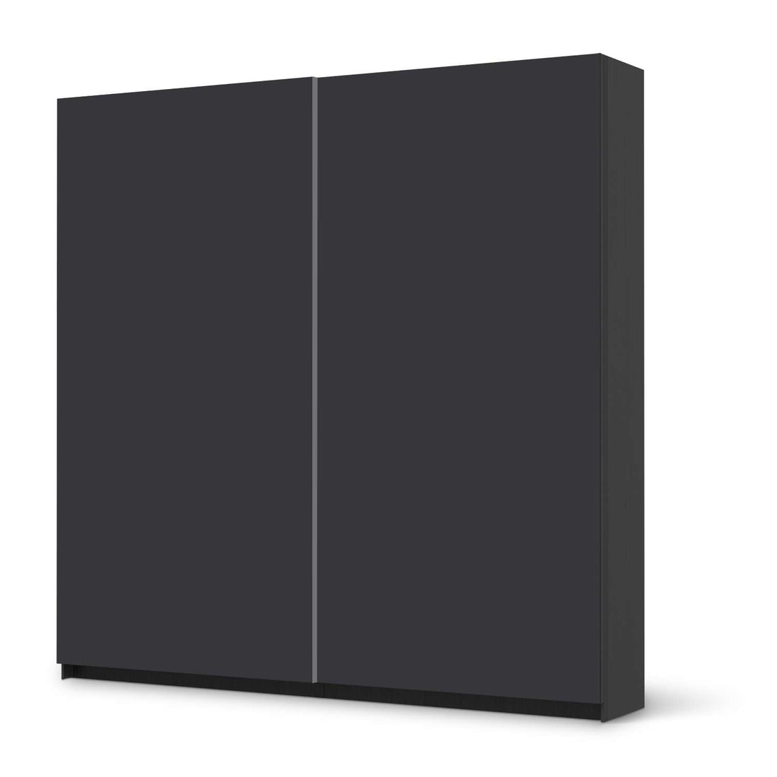 Möbel Klebefolie Grau Dark - IKEA Pax Schrank 201 cm Höhe - Schiebetür - schwarz