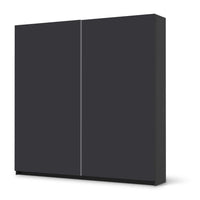 Möbel Klebefolie Grau Dark - IKEA Pax Schrank 201 cm Höhe - Schiebetür - schwarz