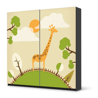 Möbel Klebefolie Mountain Giraffe - IKEA Pax Schrank 201 cm Höhe - Schiebetür - schwarz