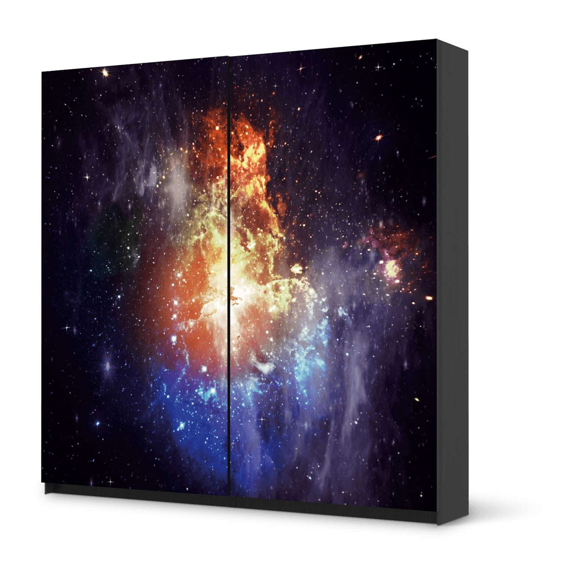 Möbel Klebefolie Nebula - IKEA Pax Schrank 201 cm Höhe - Schiebetür - schwarz