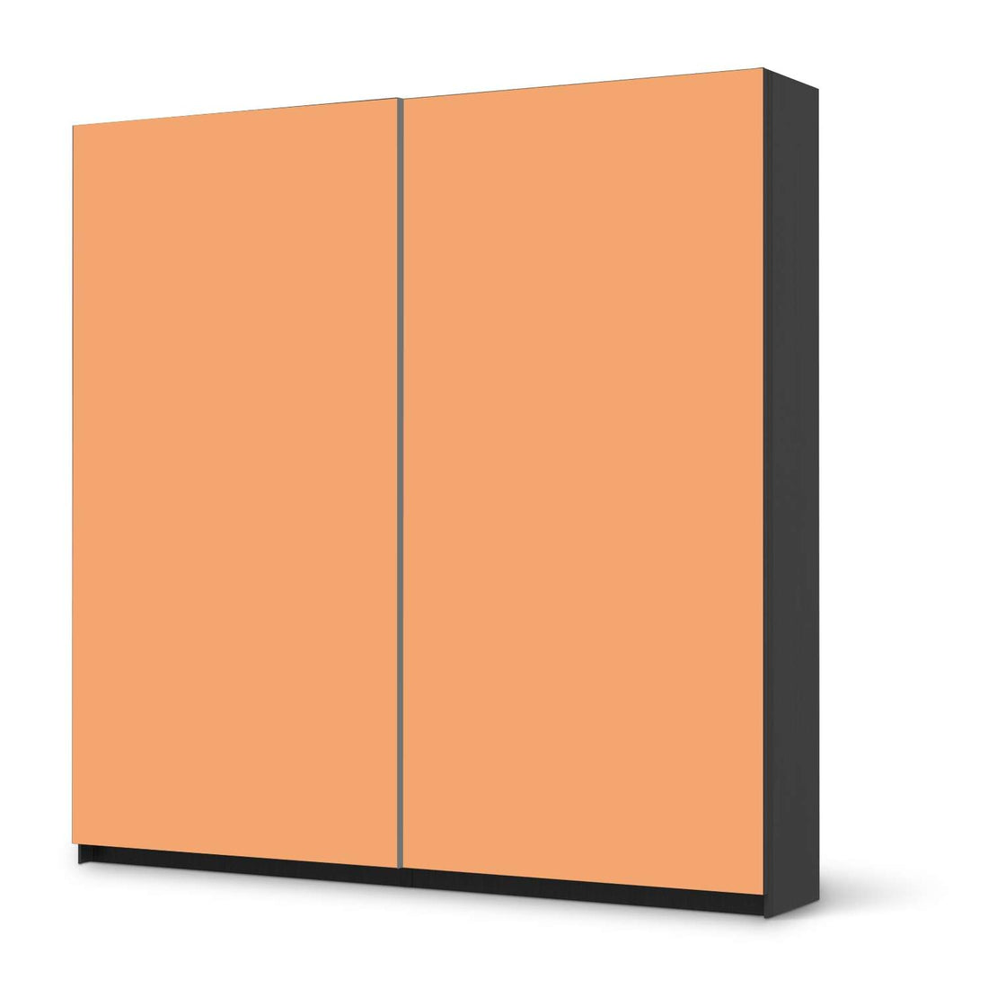 Möbel Klebefolie Orange Light - IKEA Pax Schrank 201 cm Höhe - Schiebetür - schwarz