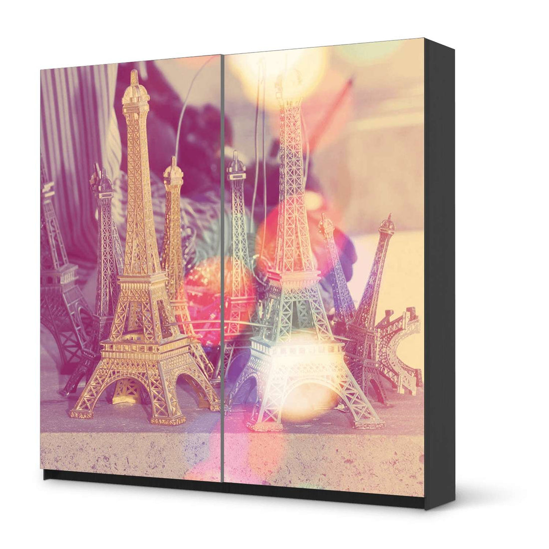 Möbel Klebefolie Paris - IKEA Pax Schrank 201 cm Höhe - Schiebetür - schwarz