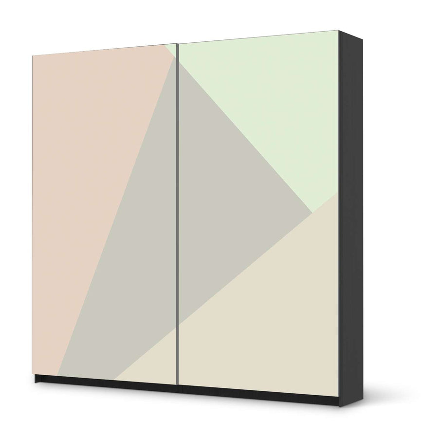 Möbel Klebefolie Pastell Geometrik - IKEA Pax Schrank 201 cm Höhe - Schiebetür - schwarz