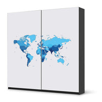 Möbel Klebefolie Politische Weltkarte - IKEA Pax Schrank 201 cm Höhe - Schiebetür - schwarz